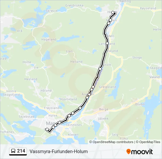 214 Bus Line Map