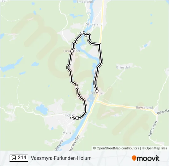 214 Bus Line Map