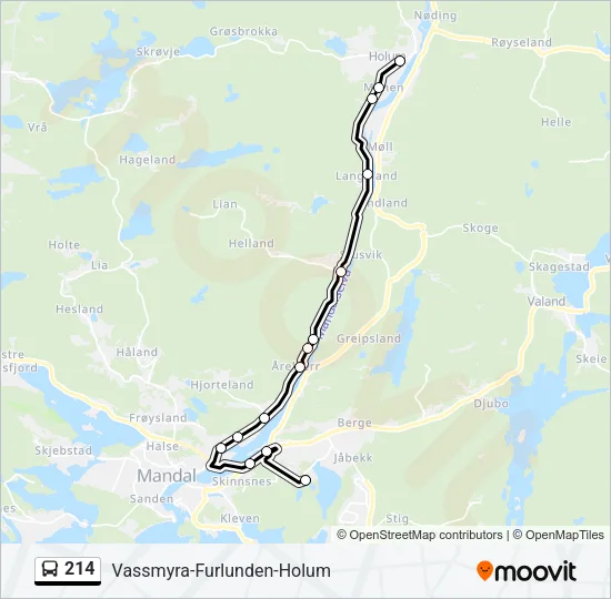 214 Bus Line Map