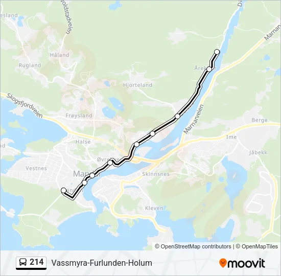 214 Bus Line Map