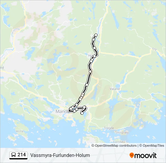 214 Bus Line Map