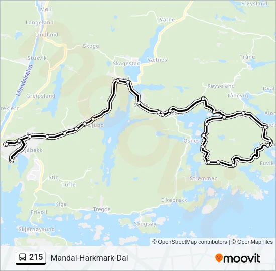 215 Bus Line Map