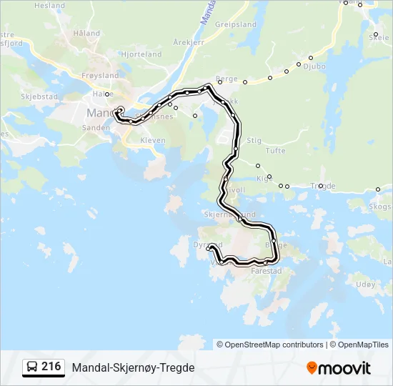 216 Bus Line Map