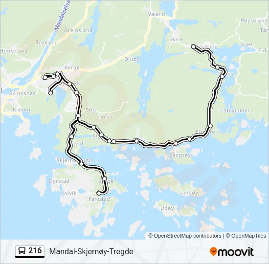 216 Bus Line Map
