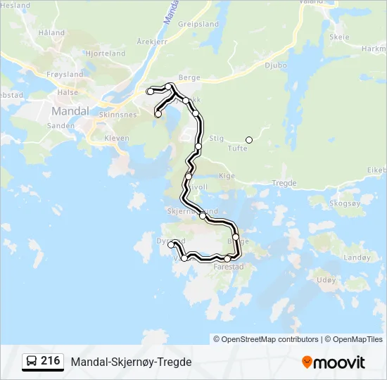216 Bus Line Map