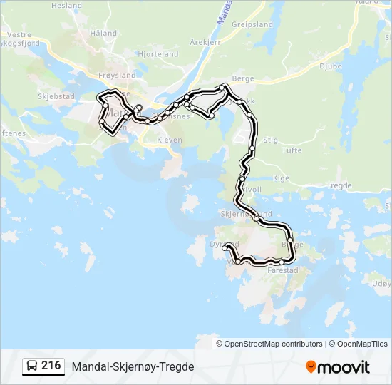 216 Bus Line Map