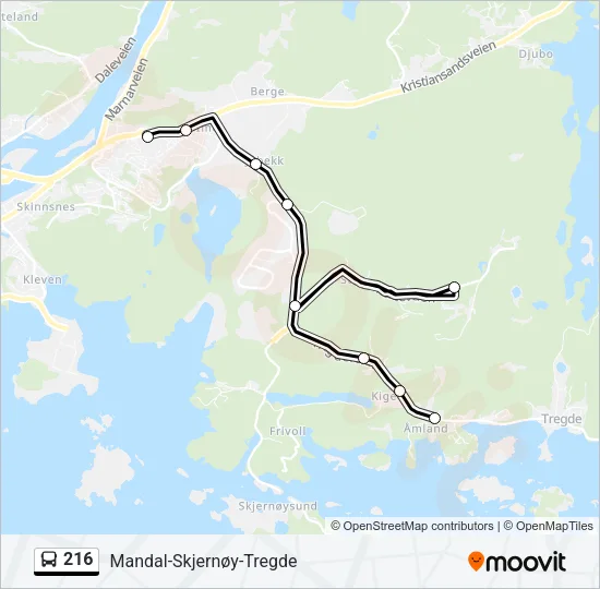 216 Bus Line Map