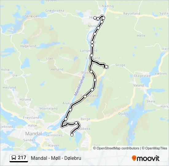 217 Bus Line Map