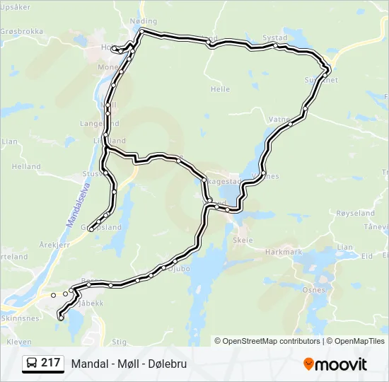 217 Bus Line Map