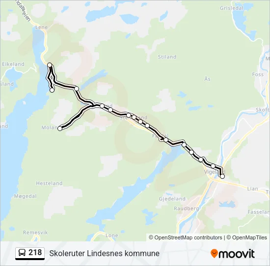 218 Bus Line Map