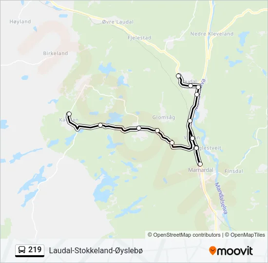 219 Bus Line Map