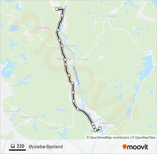 220 Bus Line Map