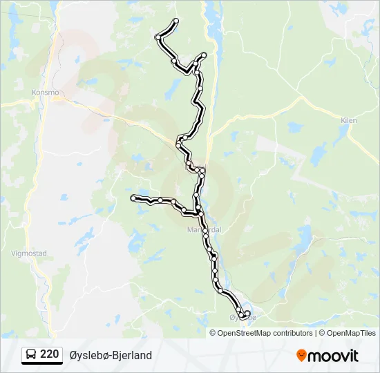 220 Bus Line Map
