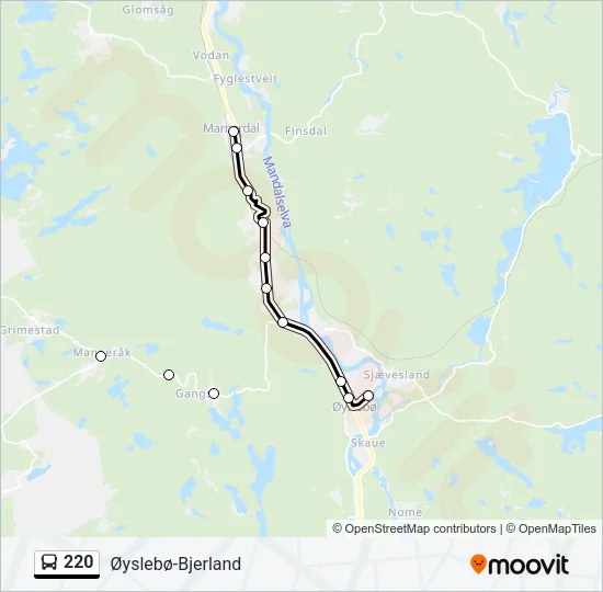 220 Bus Line Map