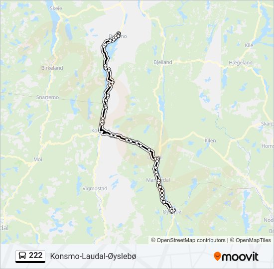 222 bus Line Map