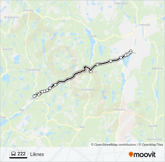 222 Bus Line Map