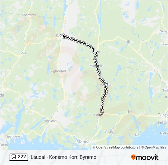 222 Bus Line Map