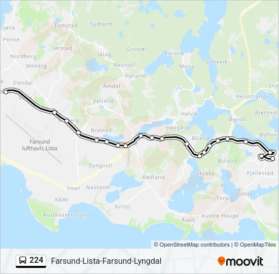 224 Bus Line Map