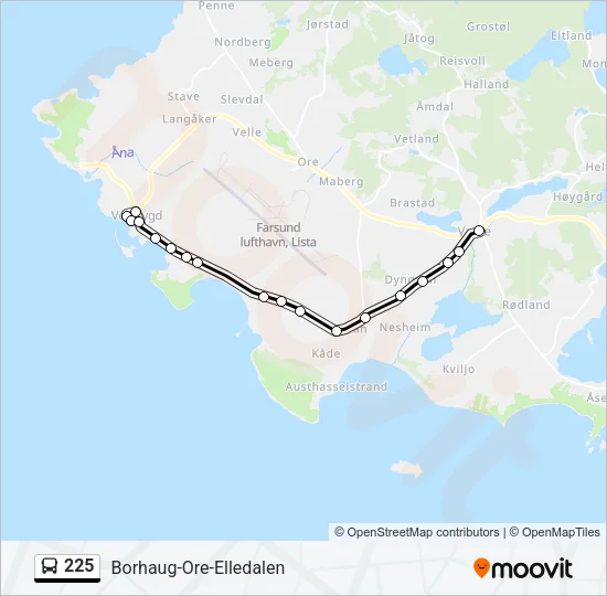 225 Bus Line Map