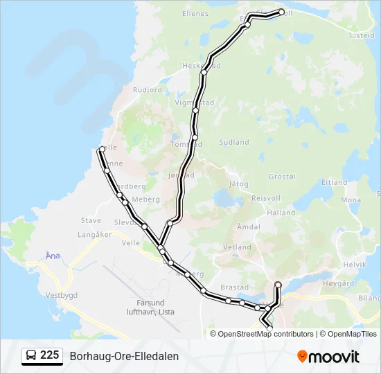 225 Bus Line Map