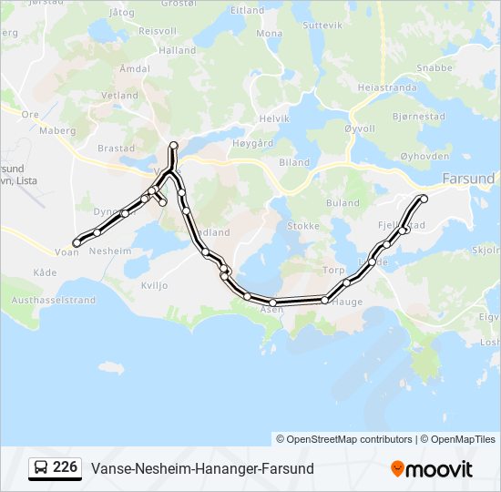 226 bus Line Map