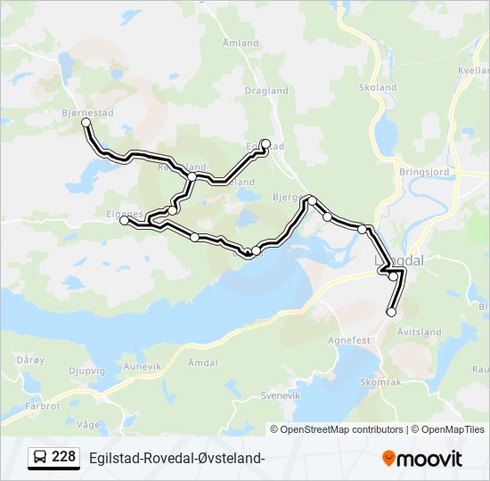 228 bus Line Map