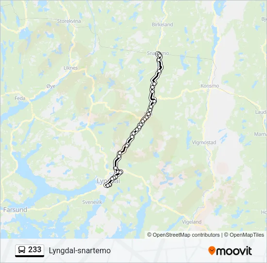 233 Bus Line Map