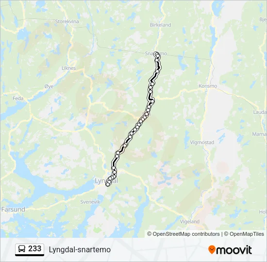233 Bus Line Map