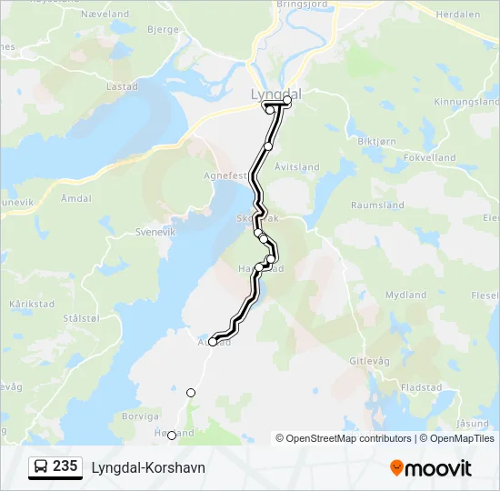 235 buss Linjekart