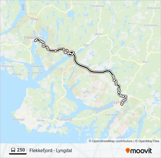 250 Bus Line Map