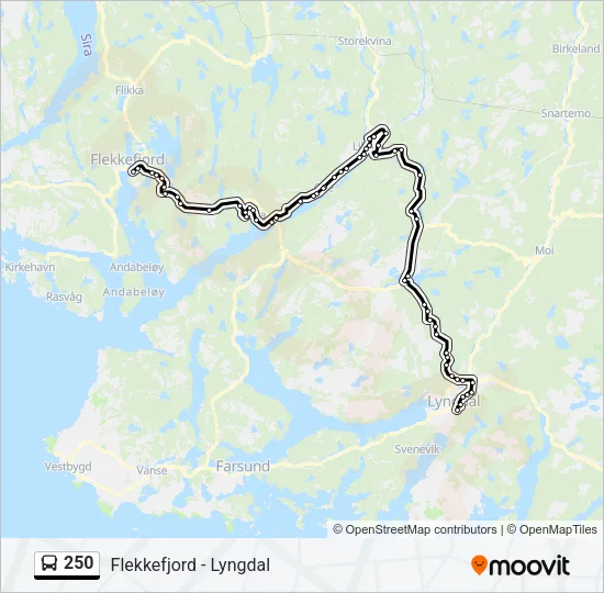 250 Bus Line Map