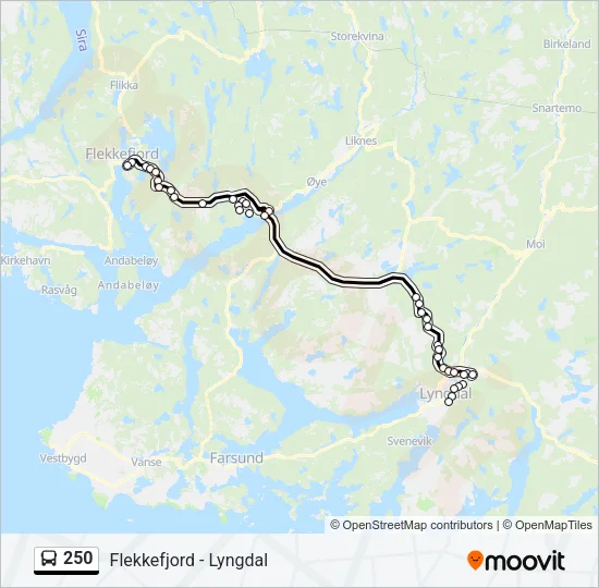 250 Bus Line Map