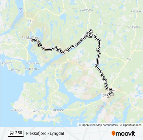 250 Bus Line Map