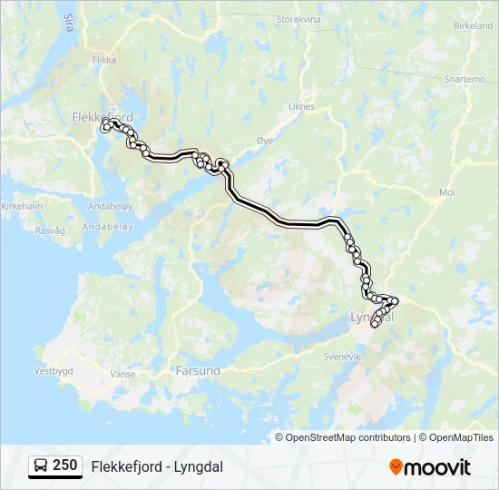 250 Bus Line Map