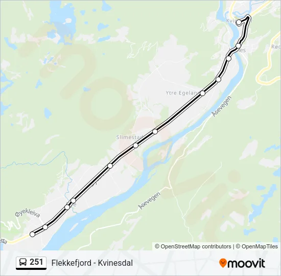 251 Bus Line Map