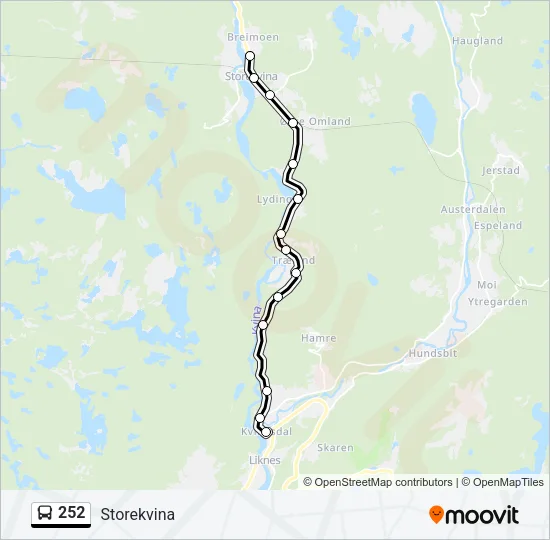 252 Bus Line Map