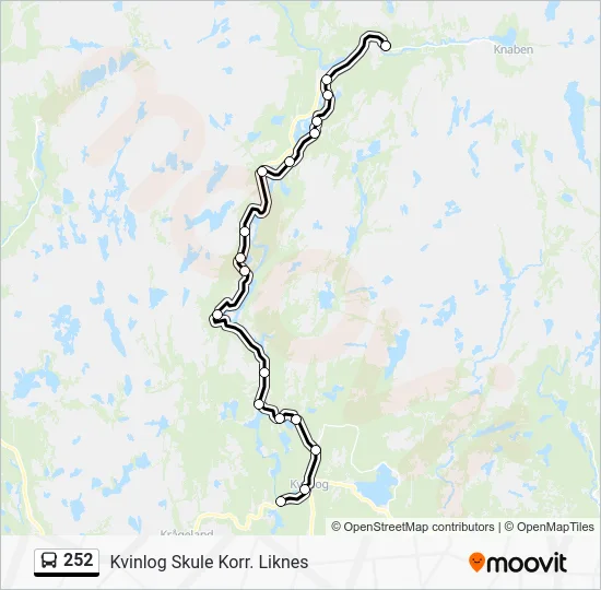 252 Route: Schedules, Stops & Maps - Kvinlog Skule Korr. Liknes (Updated)