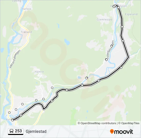 253 Bus Line Map