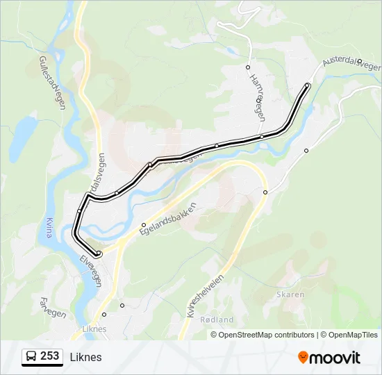 253 Bus Line Map