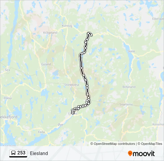 253 Bus Line Map