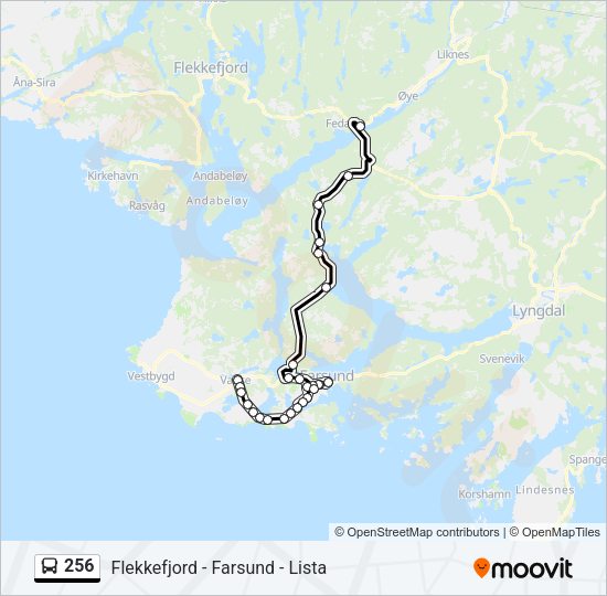 256 Bus Line Map