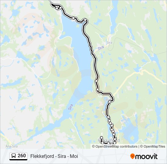 260 bus Line Map