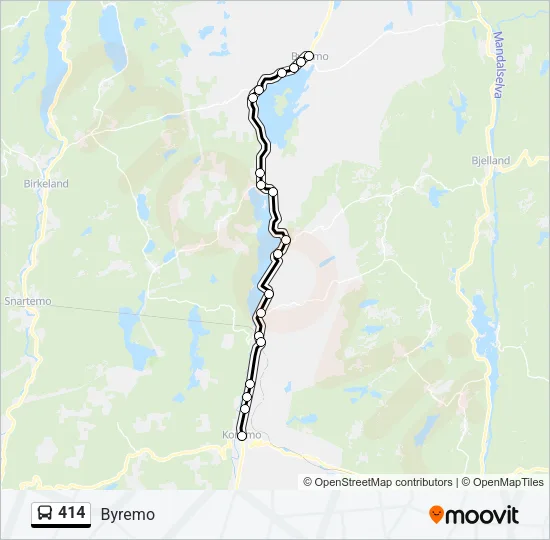 414 Bus Line Map