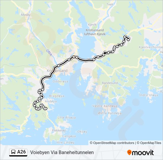 A26 Bus Line Map
