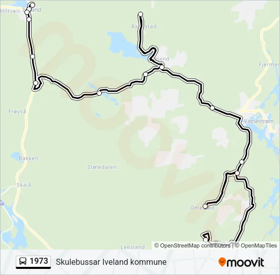 1973 Bus Line Map