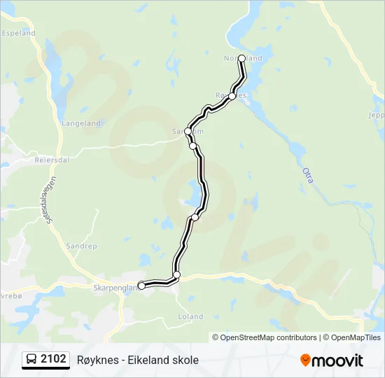 2102 Bus Line Map