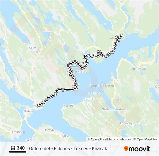 340 Bus Line Map
