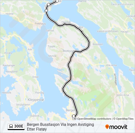 300E bus Line Map