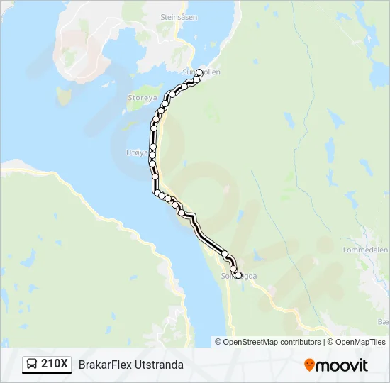 210X Bus Line Map
