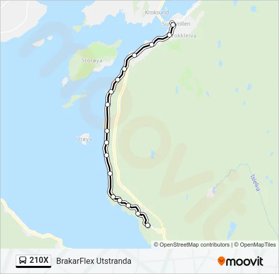 210X Bus Line Map